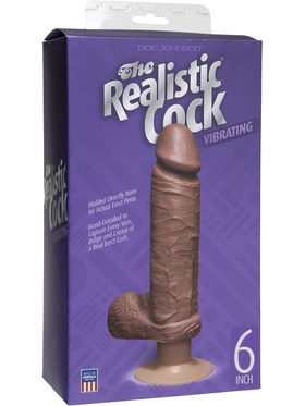 Doc Johnson: Realistic Vibro Cock, 15 cm, brun