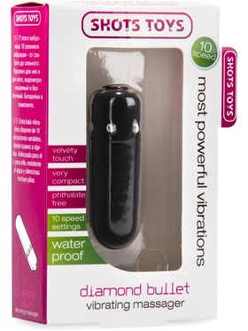 Shots Toys: Diamond Bullet, Vibrator, svart