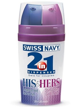 Swiss Navy 2 in 1: His & Hers, Gel för Par, 25 + 25 ml