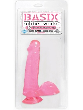 Pipedream Basix: Dildo med Sugkopp, 15 cm, rosa