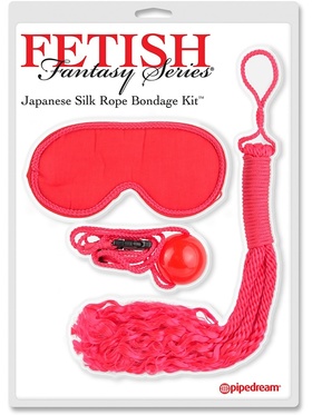 Pipedream Fetish Fantasy: Japanese Silk Rope Bondage Kit, röd
