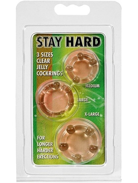 Stay Hard: Penisringar, transparent, 3-pack