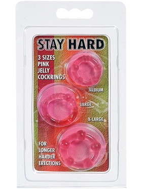 Stay Hard: Penisringar, rosa, 3-pack