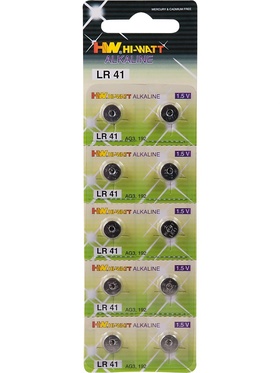 Hi-Watt: AG3 (LR41) Batterier, 1,5V, Alkaline, 10-pack