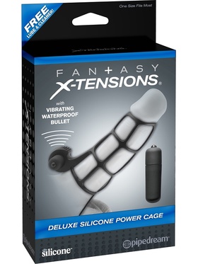 Pipedream Fantasy X-Tensions: Deluxe Silicone Power Cage, svart