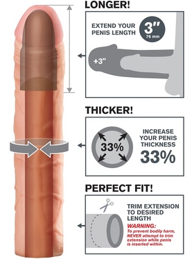 Pipedream Fantasy X-Tensions: Perfect 76 mm Extension, ljus