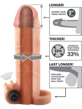 Pipedream Fantasy X-Tensions: Vibrating Real Feel 51 mm Extension,ljus