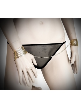 Bijoux Indiscrets: Desir Metallique, Metallic Mesh Handcuffs, guld