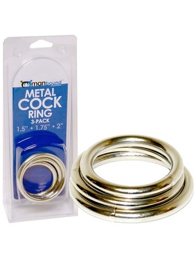 Manbound: Metal Cock Ring, 3-pack