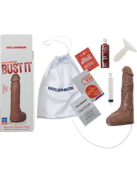 Doc Johnson: Bust It, Squirting Realistic Cock, 21 cm, mörk