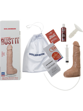 Doc Johnson: Bust It, Squirting Realistic Cock, 21 cm, ljus