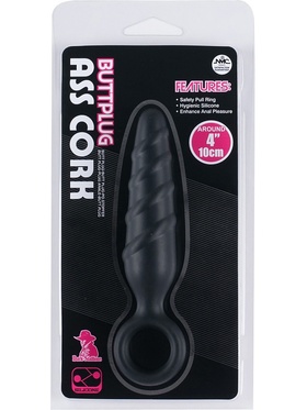 Nanma: Ass Cork Buttplug, 10 cm, svart