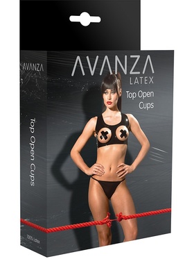 Avanza: Top Open Cups Latex, svart