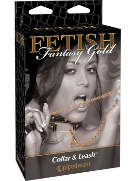 Pipedream Fetish Fantasy: Collar & Leash, gold
