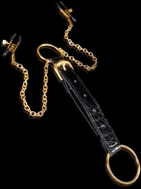 Pipedream Fetish Fantasy: Cockring & Clamps, gold