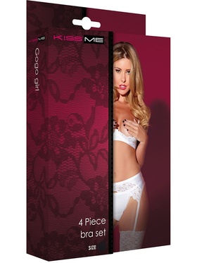 KissMe: Gogo Girl, 4 Piece Bra Set, vit