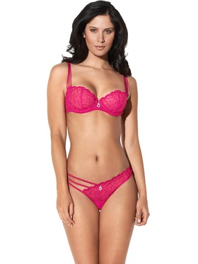 Besired Vanessa: Balconette Bra & Thong Set, rosa