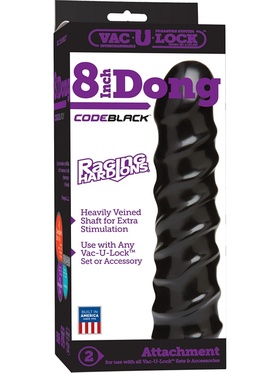 Doc Johnson: Raging Hard-Ons Dong, 20 cm, svart