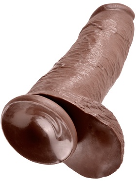 King Cock: Realistic Dildo with Balls, 31 cm, mörk