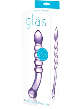 Gläs: Purple Rain Ribbed Dildo