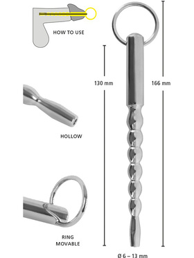 Sextreme: Steel, Penis Plug Hollow, 6-12 mm