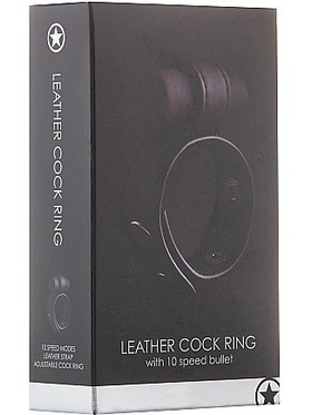 Ouch!: Leather Cock Ring, svart