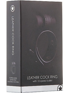 Ouch!: Leather Cock Ring, svart