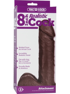 Doc Johnson: Vac-U-Lock, Realistic Cock, 21 cm, mörk