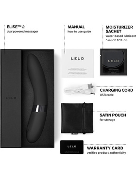 LELO: Elise 2, Dual-Powered Massager, svart