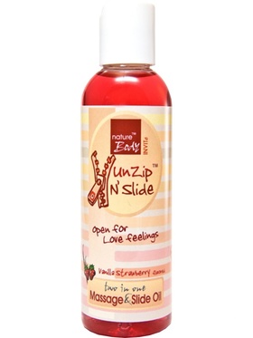 Nature Body: Unzip n' Slide, Vanilla Strawberry, Massage, 100 ml