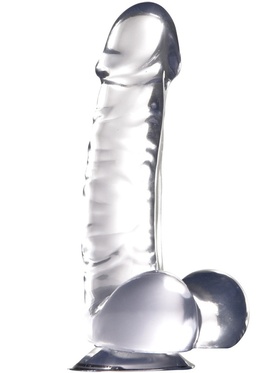 Nanma: Luxy, Realistic Dong with Balls, clear, 18 cm