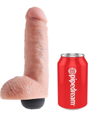 King Cock: Squirting Cock with Balls, 20 cm, ljus