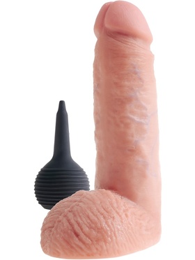 King Cock: Squirting Cock with Balls, 20 cm, ljus