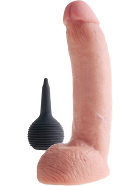 King Cock: Squirting Cock with Balls, 23 cm, ljus