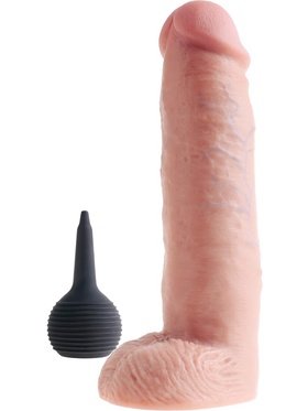 King Cock: Squirting Cock with Balls, 25 cm, ljus