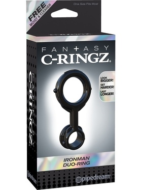 Pipedream C-Ringz: Ironman Duo-Ring, svart
