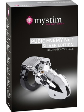 Mystim: Pubic Enemy No. 1, Electrosex Cock Cage, silver