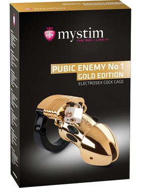 Mystim: Pubic Enemy No. 1, Electrosex Cock Cage, guld