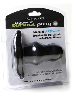 Perfect Fit: Double Tunnel Plug, Medium, svart