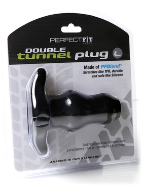 Perfect Fit: Double Tunnel Plug, Large, svart