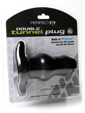 Perfect Fit: Double Tunnel Plug, XL, svart