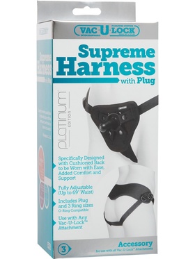 Doc Johnson: Vac-U-Lock, Supreme Harness with Plug, Platinum Edition