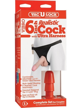 Doc Johnson: Vac-U-Lock, Vibro, 6 inch Realistic Cock & Ultra Harness