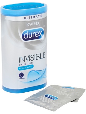 Durex Invisible: Extra Thin, Extra Sensitive, Kondomer, 6-pack