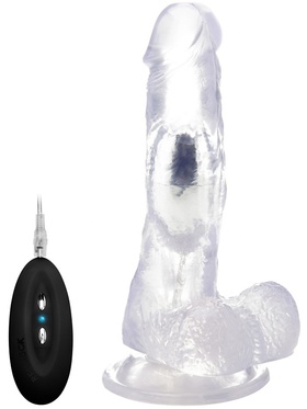 RealRock: Vibrating Realistic Cock, 18 cm, transparent
