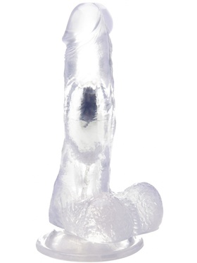 RealRock: Vibrating Realistic Cock, 18 cm, transparent