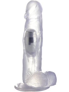 RealRock: Vibrating Realistic Cock, 20 cm, transparent