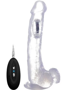 RealRock: Vibrating Realistic Cock, 27 cm, transparent