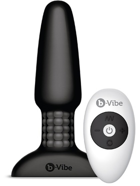 B-Vibe: Rimming 2, Waterproof Remote Control Vibrating Plug, svart