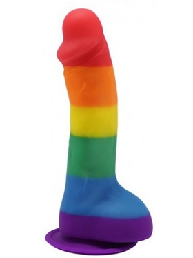 PrideDildo: Silicone Rainbow Dildo with Balls